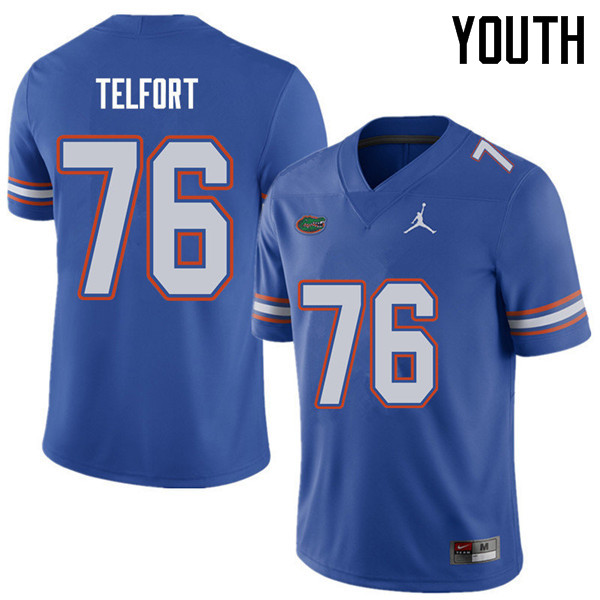 Jordan Brand Youth #76 Kadeem Telfort Florida Gators College Football Jerseys Sale-Royal